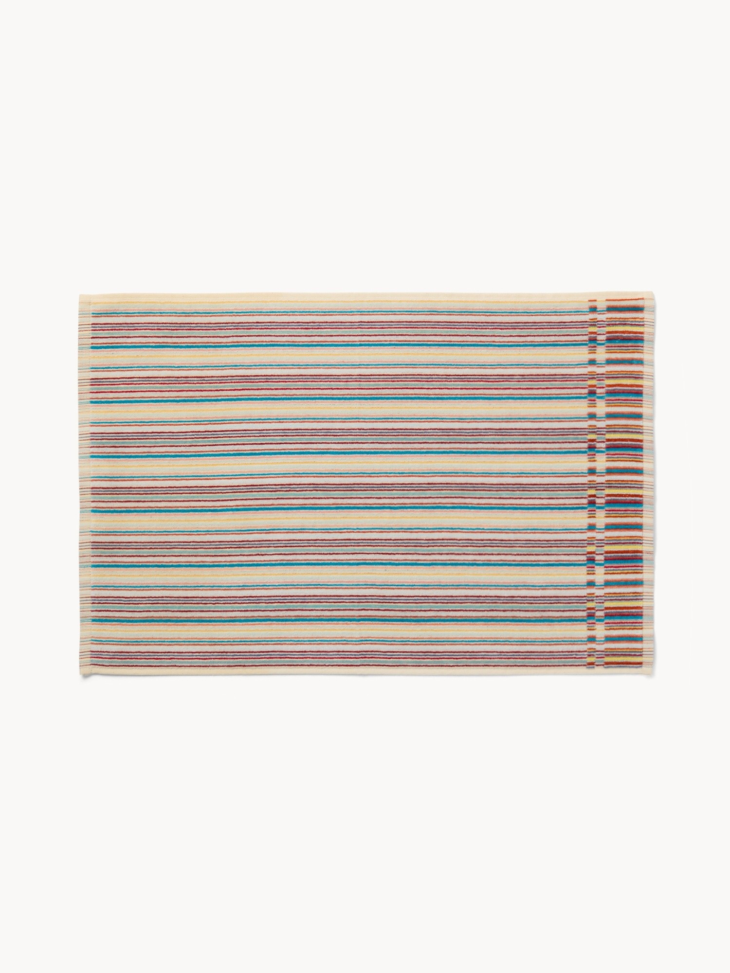 Asciugamano in velour di puro cotone con lavorazione jacquard a righe - Prezzo di lancio