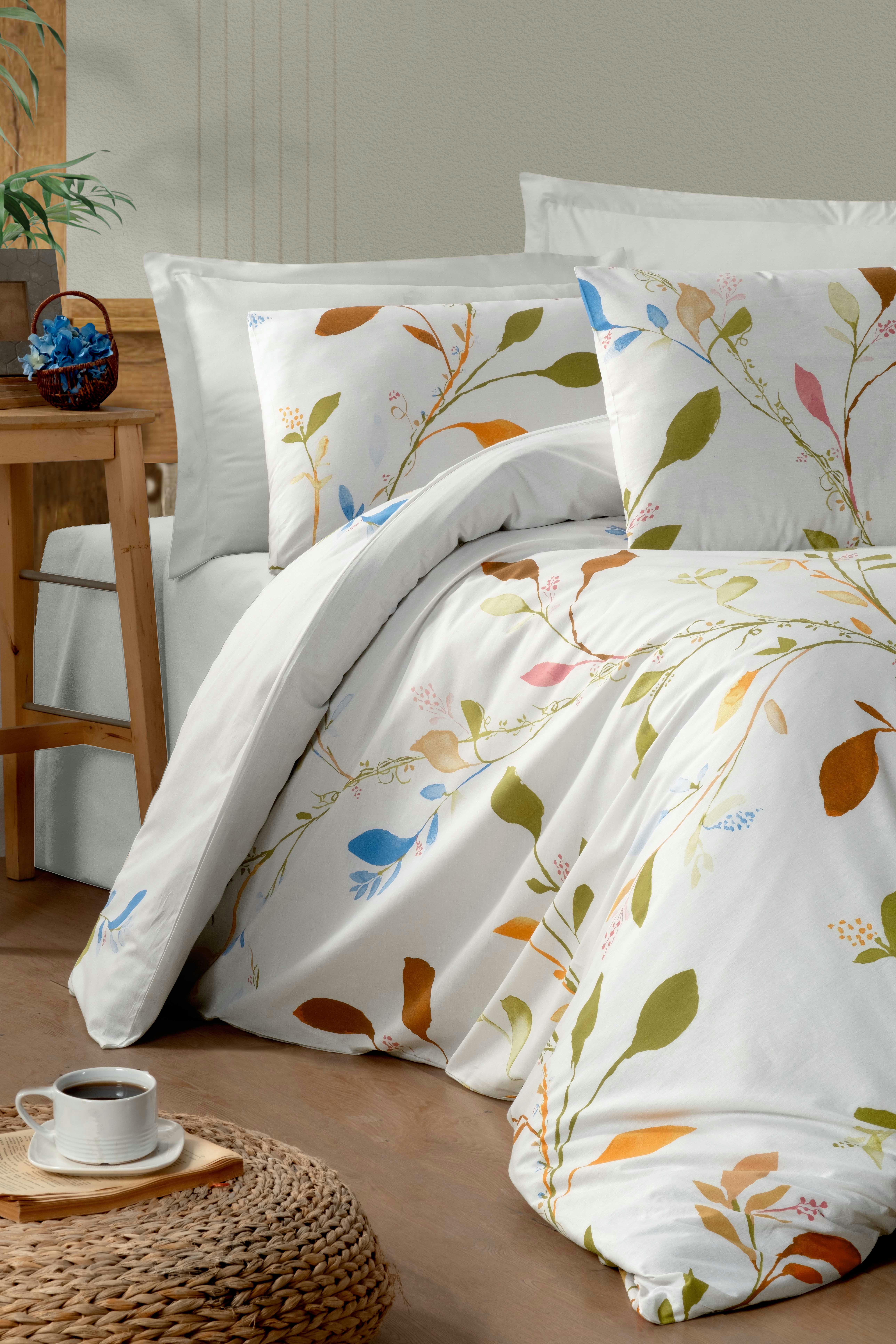 CARMIN - Parure housse de couette 140x200 cm et 1 taie d'oreiller 65x65 cm