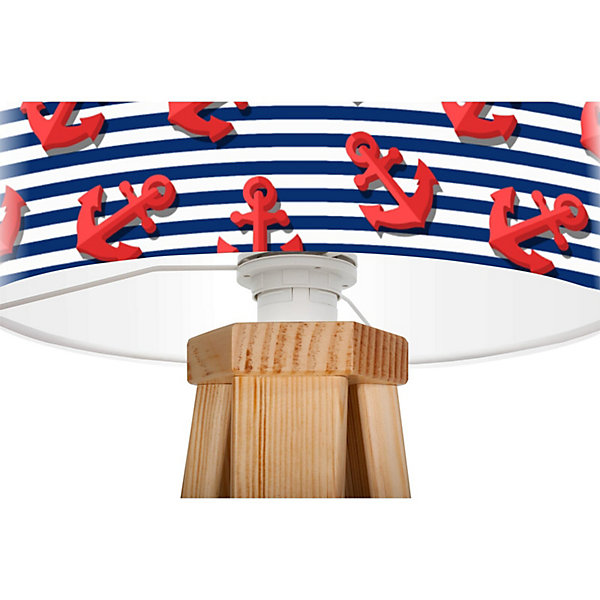 Lampe de chevet kids foto-343 30 x 30 x 45 cm Bois clair, rouge