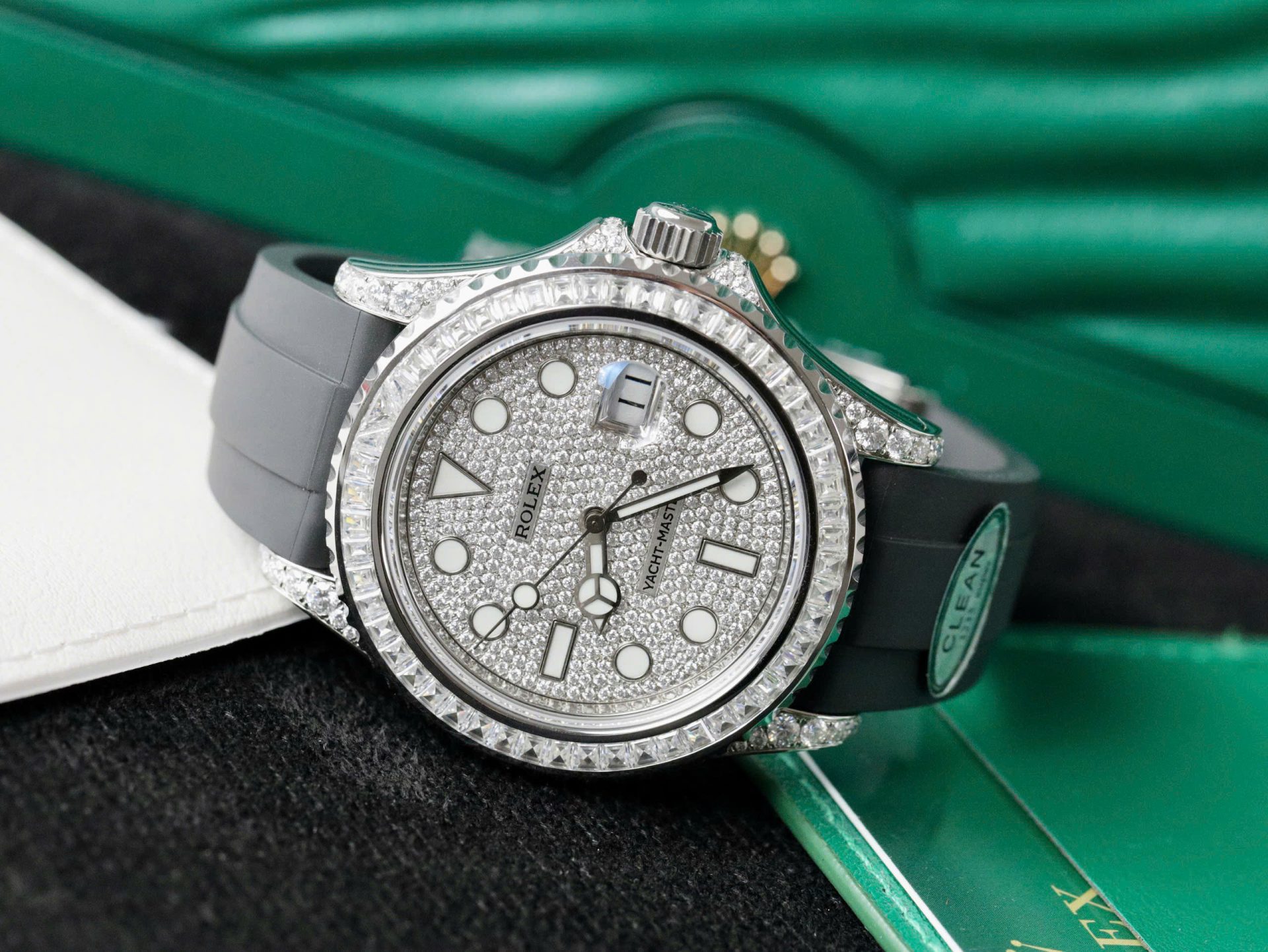 Rolex Yacht-Master 904L Steel Diamond Dial 42mm Oysterflex Super Clone