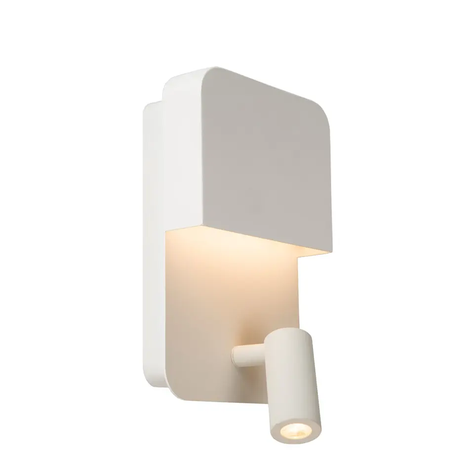 Lucide wandlamp Boxer - wit - 10x13,5x24 cm