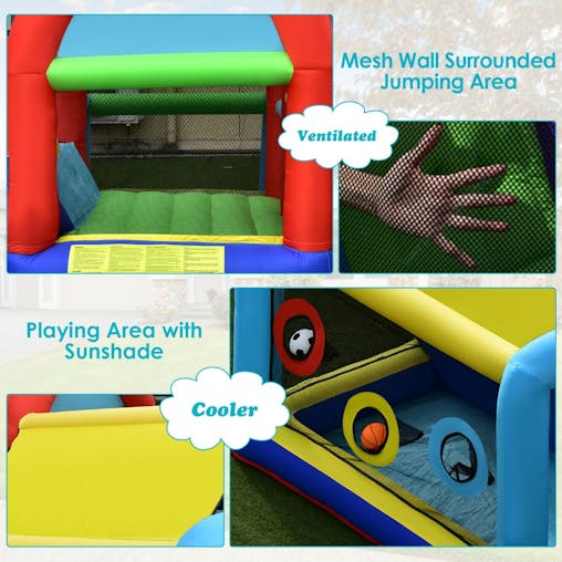 NNECW Inflatable Bounce House with Dual Slides and Jumping Area with 450W Blower