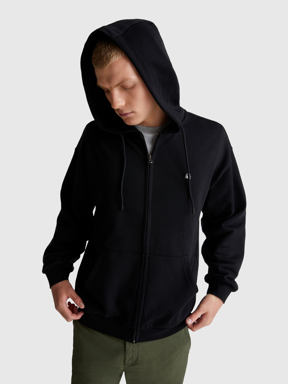 Zip-up hoodie in cotton