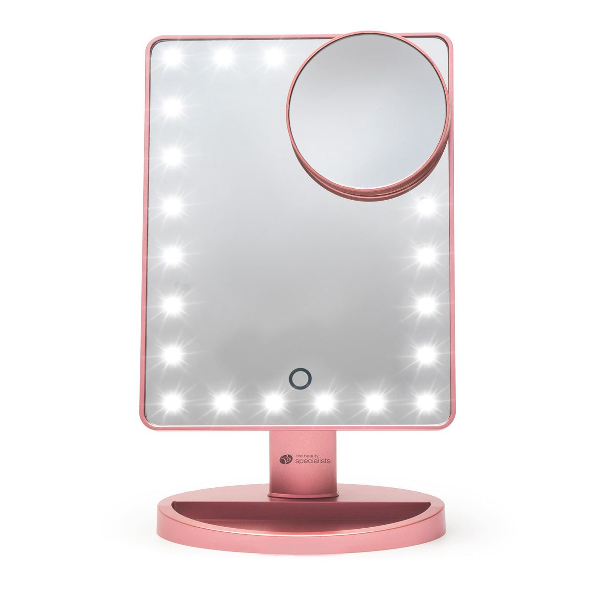 Rio Rose Gold 24 LED Makeup Mirror with mini removable 10X Magnifying Mirror