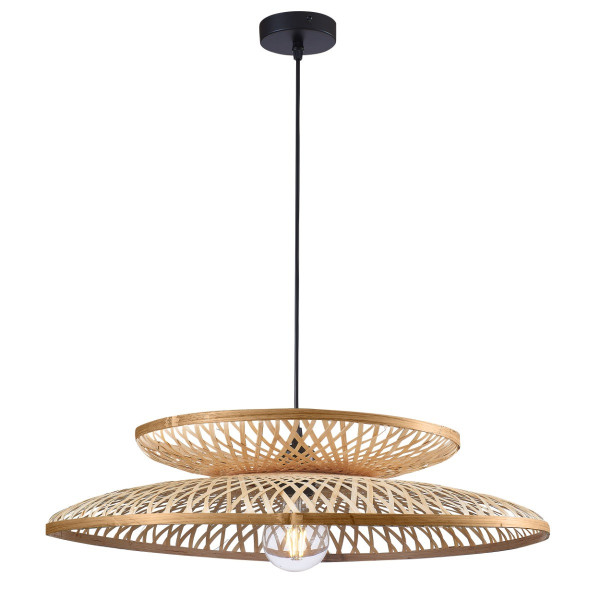 Lampa wisząca beżowo-czarna BALI 1xE27x20W wym: 120x60x60 cm Polux