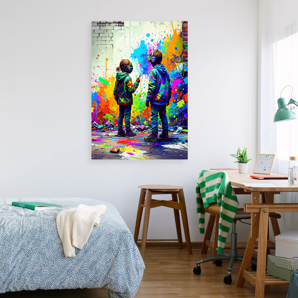 Obraz dla nastolatka, Graffiti Street Art Kolorowa Abstrakcja 20x30