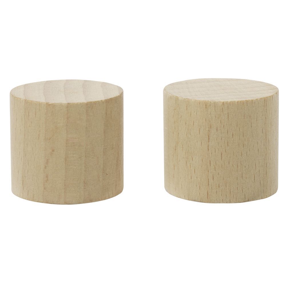 Embout de tringle forme bouchon en bois naturel Ø20mm x2