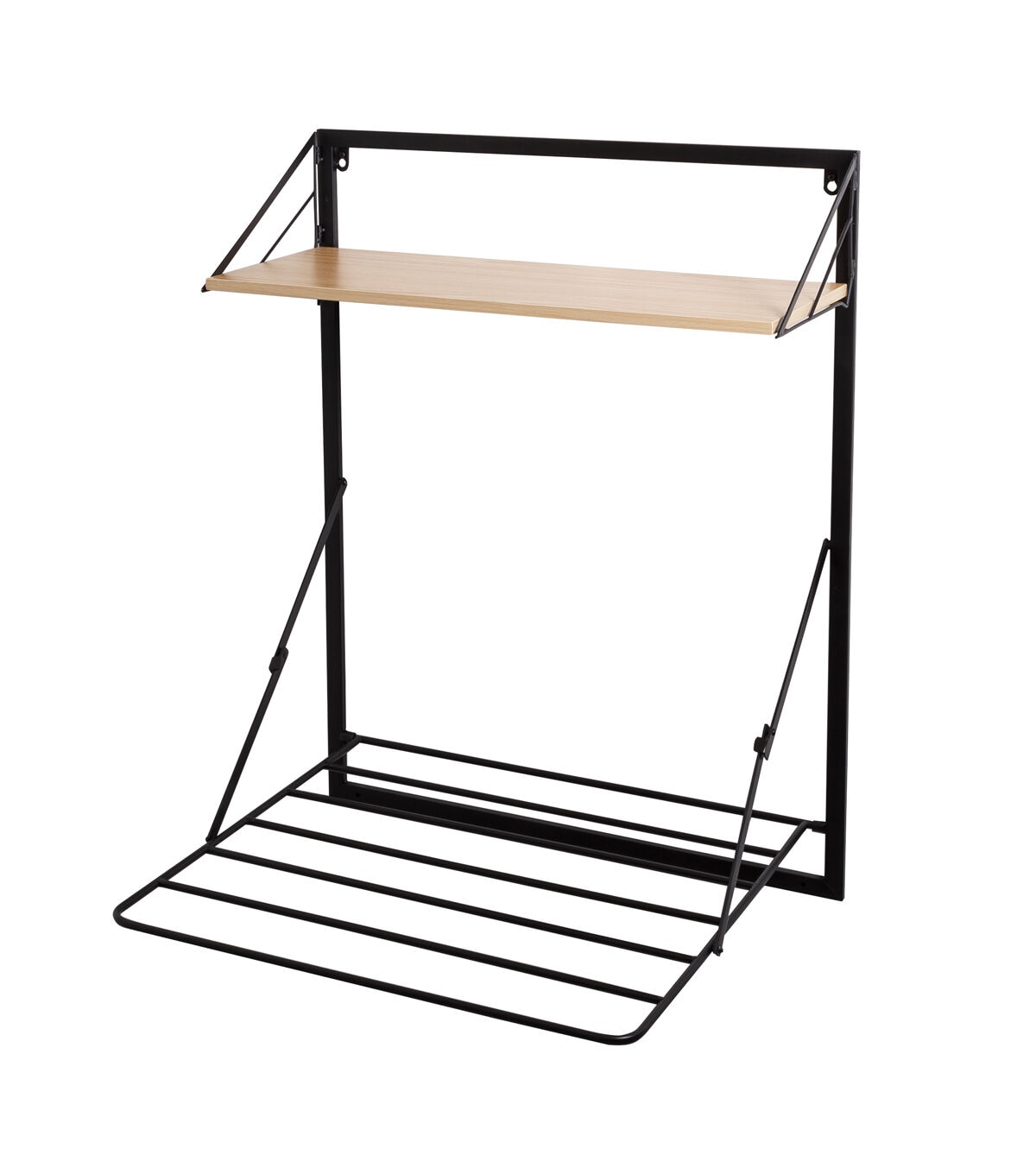 Honey Can Do 24 x 31 Black Wall Mounted Drying Rack With Shelf