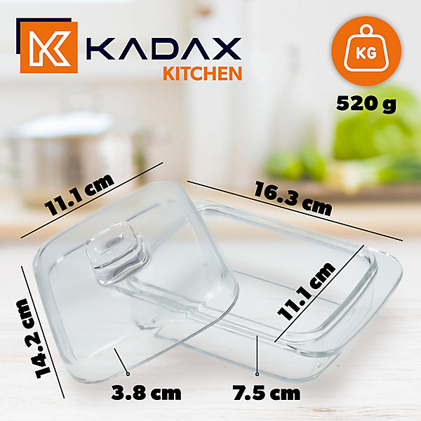 KADAX Beurrier en verre Beurrier avec couvercle
