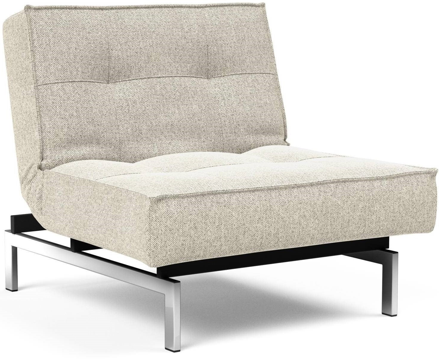 Innovation Splitback Slaapstoel Gebroken Wit   Chroom