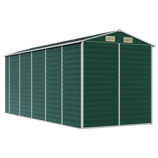 NNEVL Garden Shed Green 191x470x198 cm Galvanised Steel