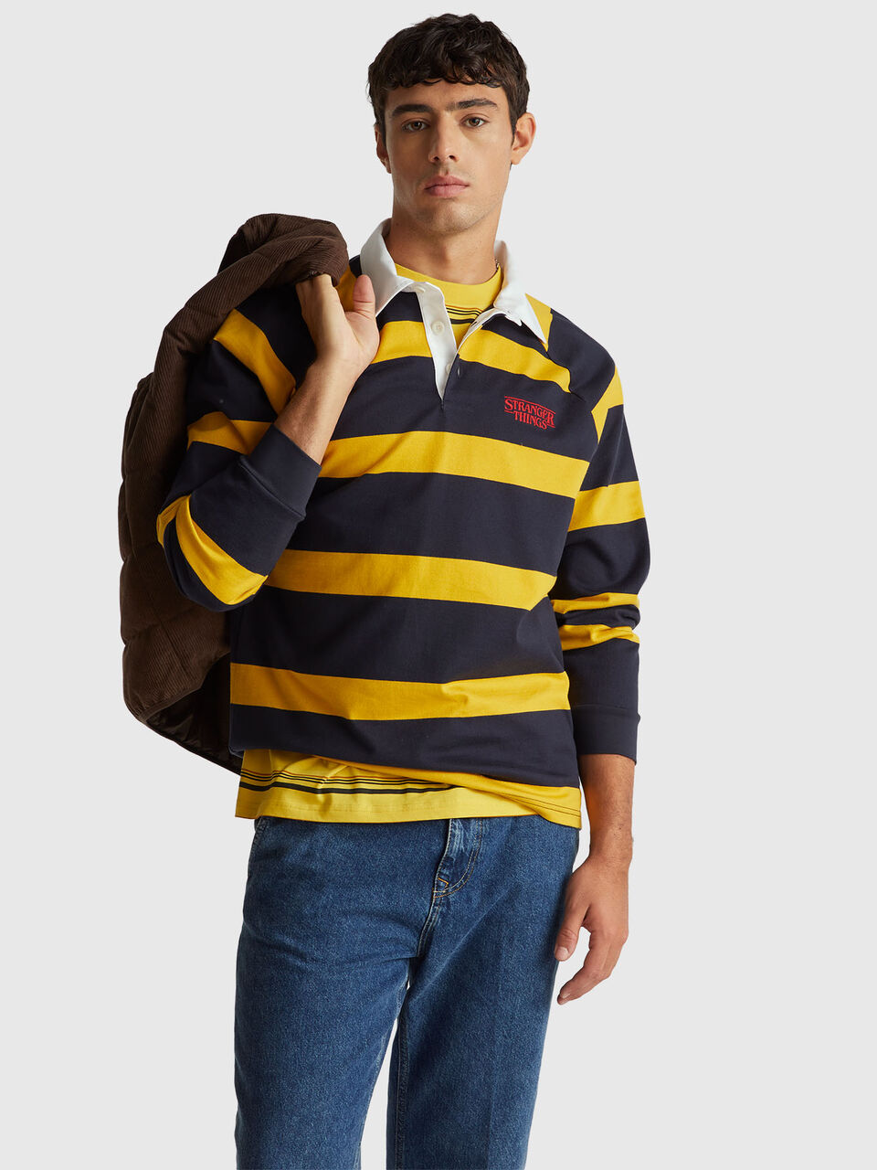 Stranger Things striped polo