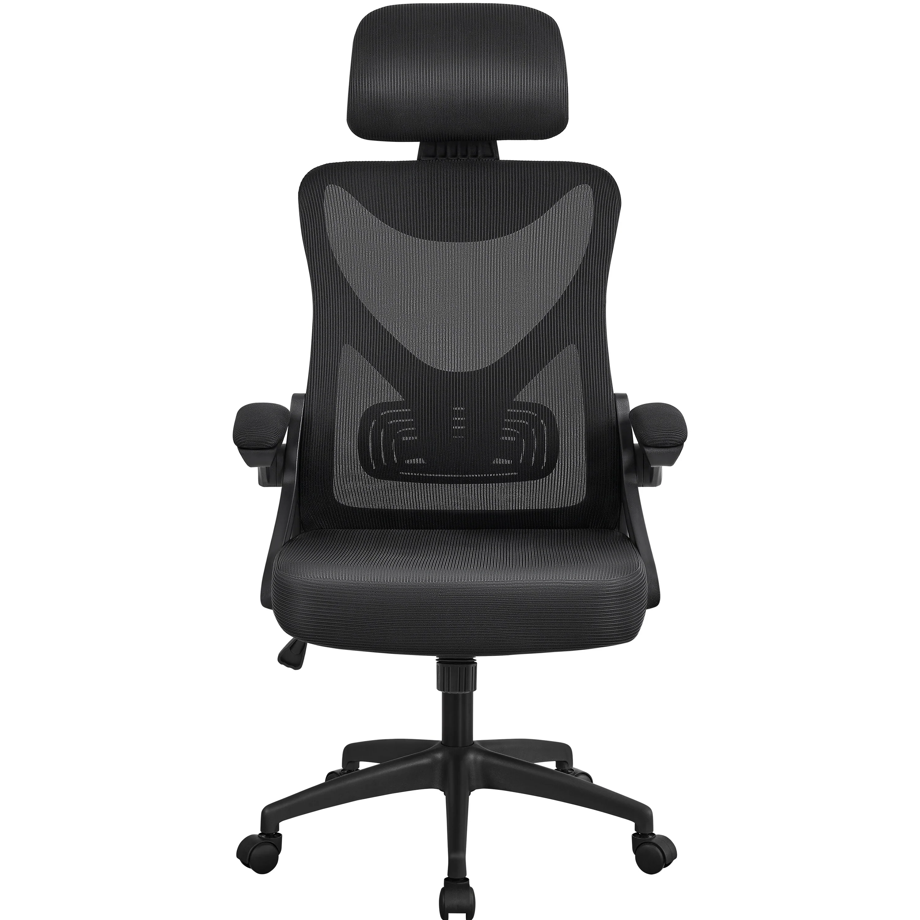 Yaheetech High Back Mesh Office Chair with Flip-up Armrest Ergonomic Desk Chair - N/A
