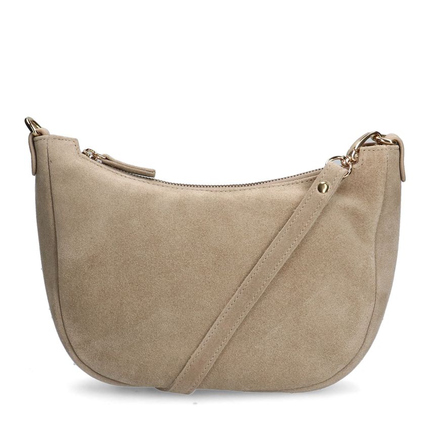 Manfield Beige suède schoudertas