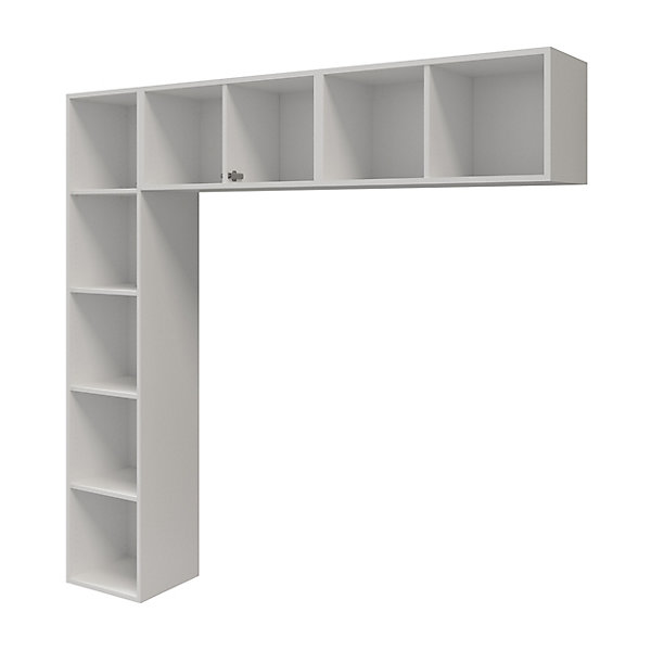 Ensemble en L colonne et caissons suspendus blancs GoodHome Atomia H. 187,5 x L. 187,5 x P. 37 cm