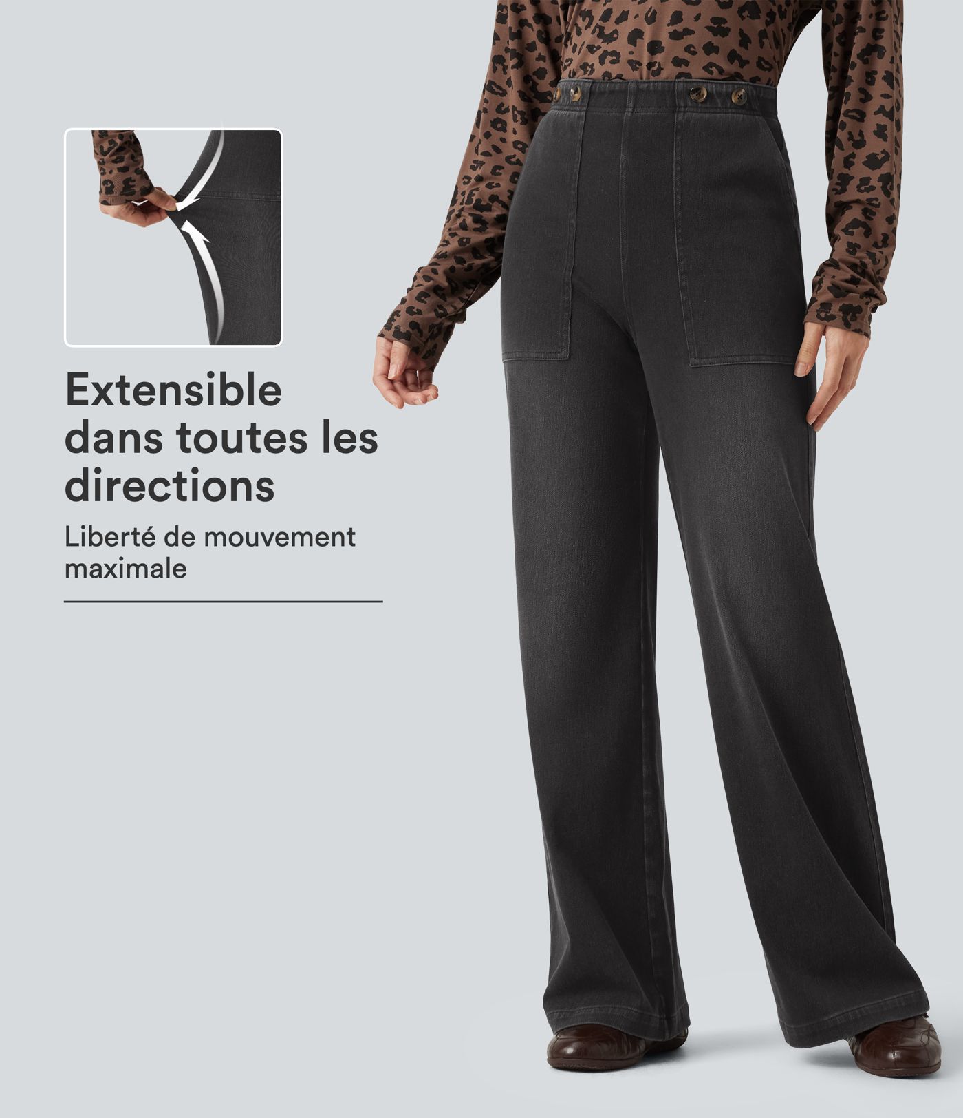 Jean large Halara Flex™ taille haute avec poches