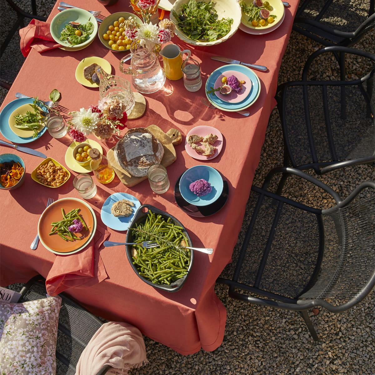 FLORENCE - Nappe en lin rouge 170x170