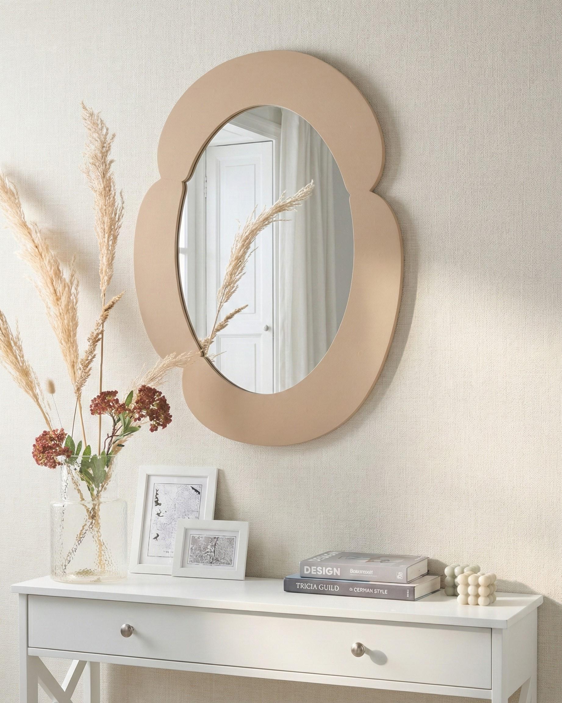 Wall Mirror ALVENA 60 cm 80 cm Beige