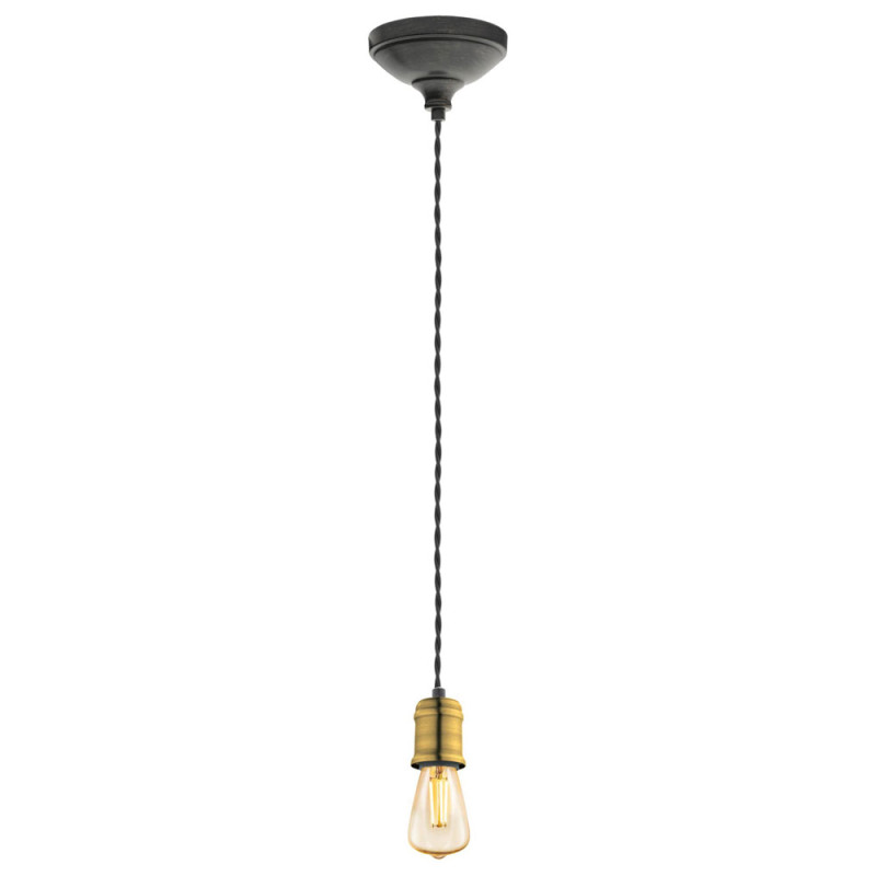 Suspension Yorth noire et or Ø 12,5 cm E27 60 W EGLO