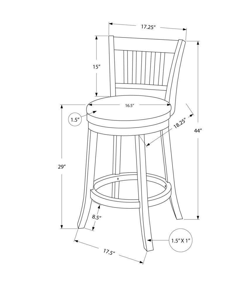 Monarch Specialities Swivel Barstool Set, 44-in, 2-pc