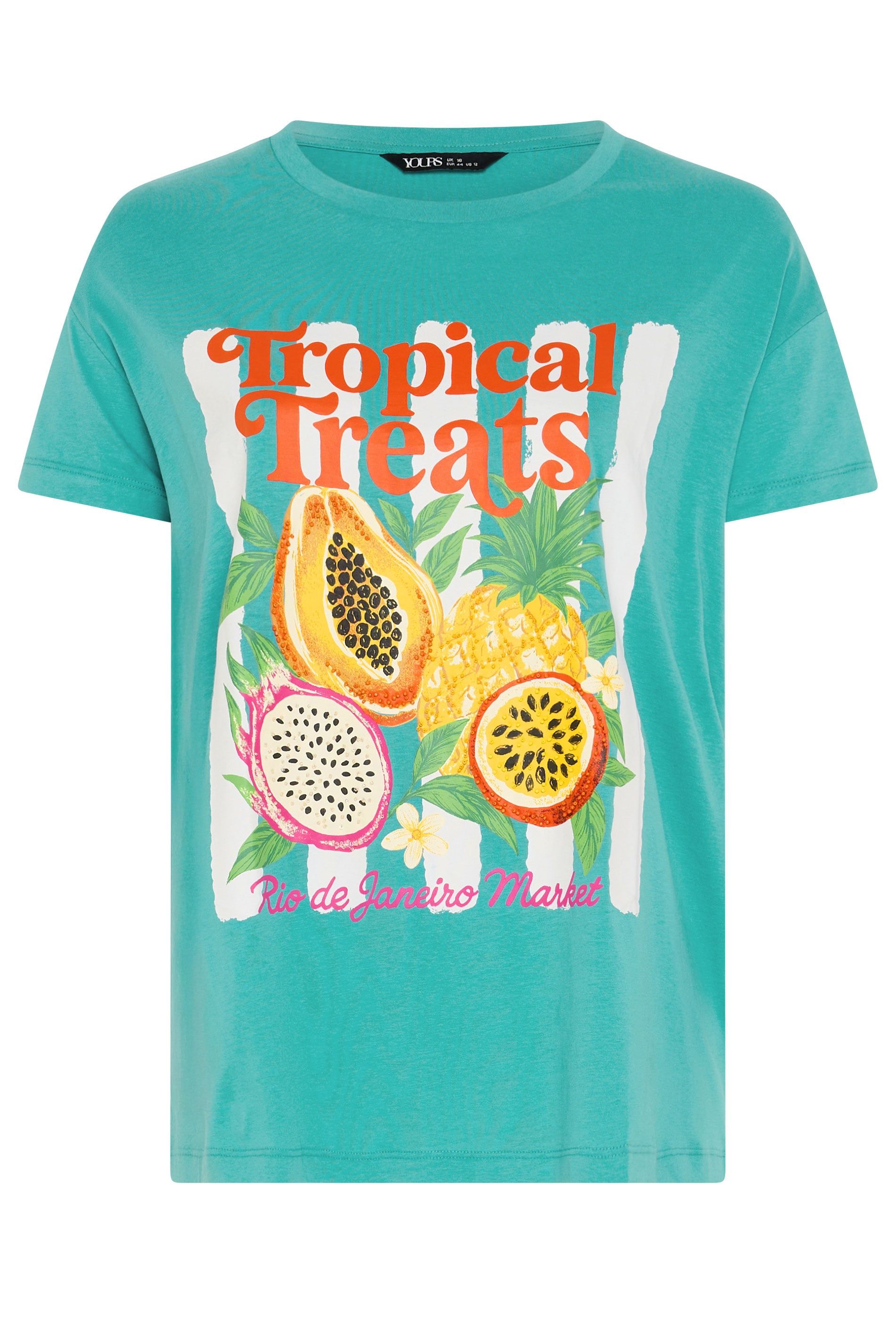 Yours Tropical Treats' Beaded T-Shirt