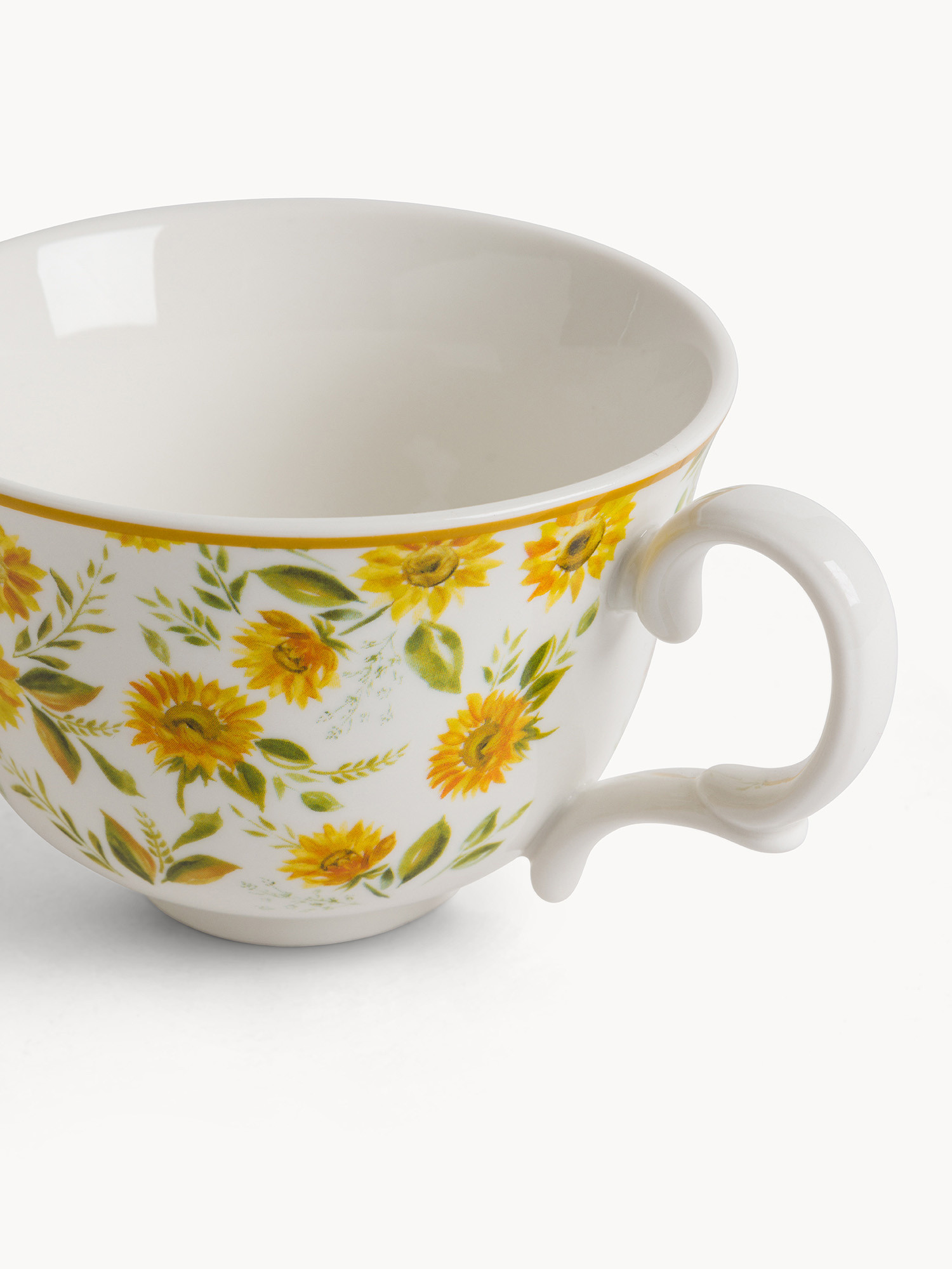 Tazza colazione new bone china motivo girasoli