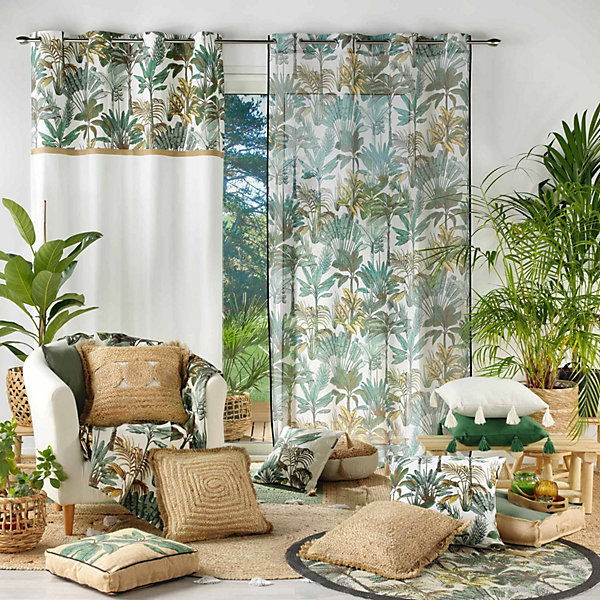 Coussin jungle déhoussable (40x40 cm - Vert)