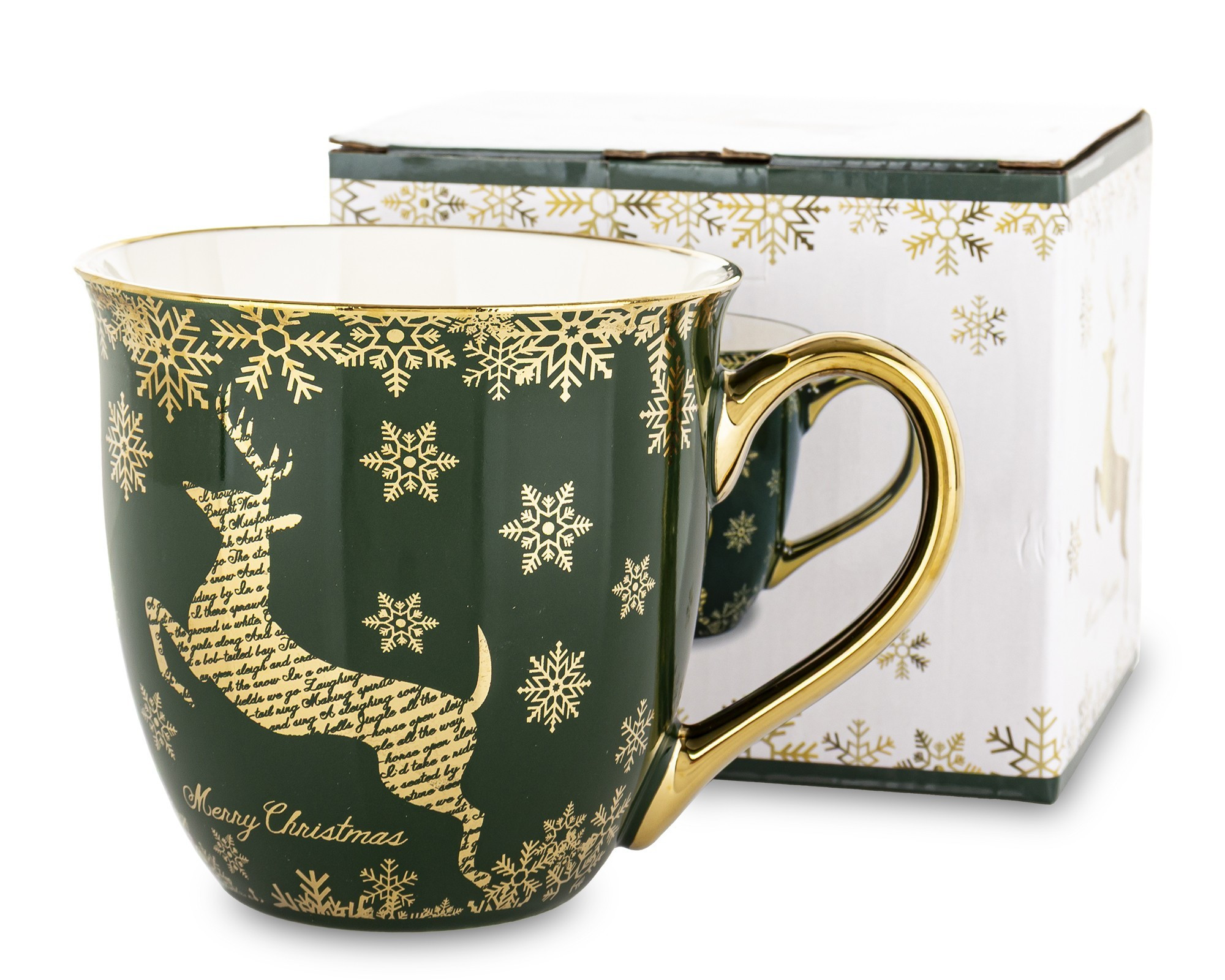 Kubek porcelanowy 11x15x11,5 cm IRMINA 560 ml zielony