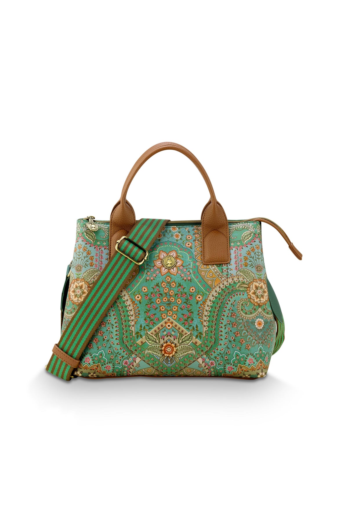 Pip Studio - Fia Handtas Dames - Jabali - Groen - 26.5x14x22cm