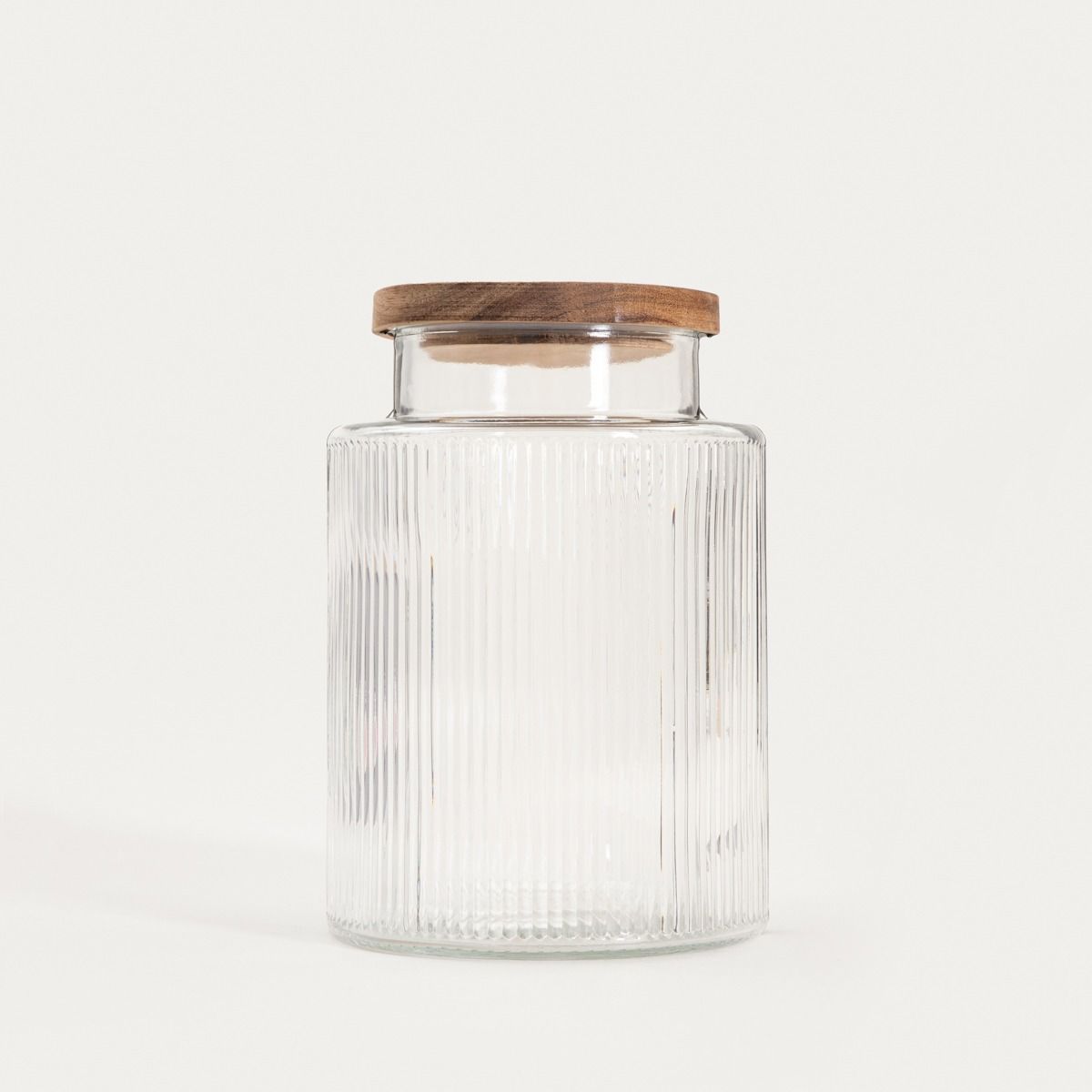 Pojemnik TARRO ryflowany z drewnianią pokrywką 2,5 l