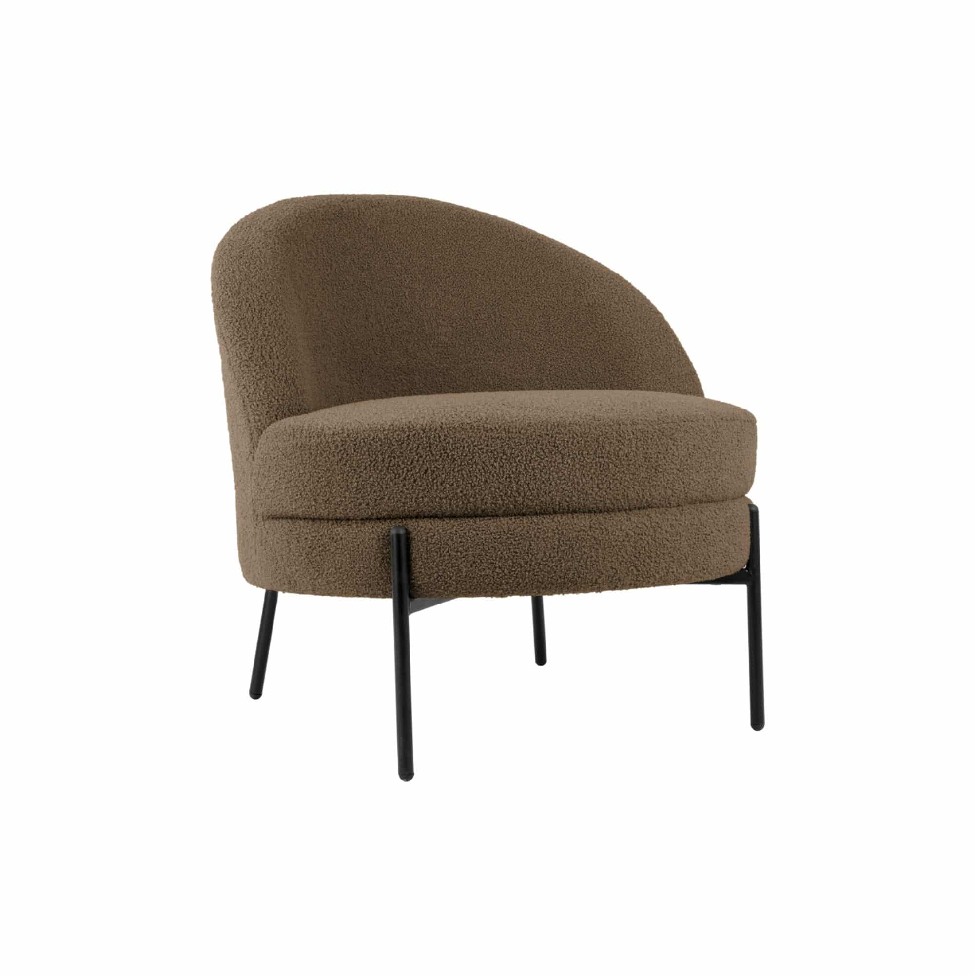 Leitmotiv stoel Noble Teddy Curl - grijs - 75x73x73cm