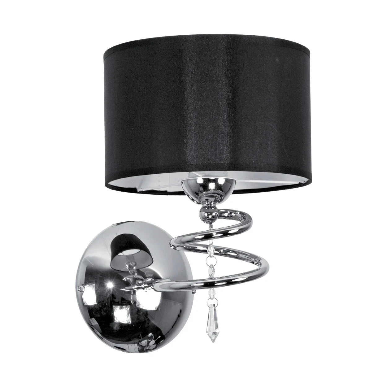 Kinkiet ścienny do salonu chrom EDYLIT 1xE27 QUEEN NEGRO 12-633