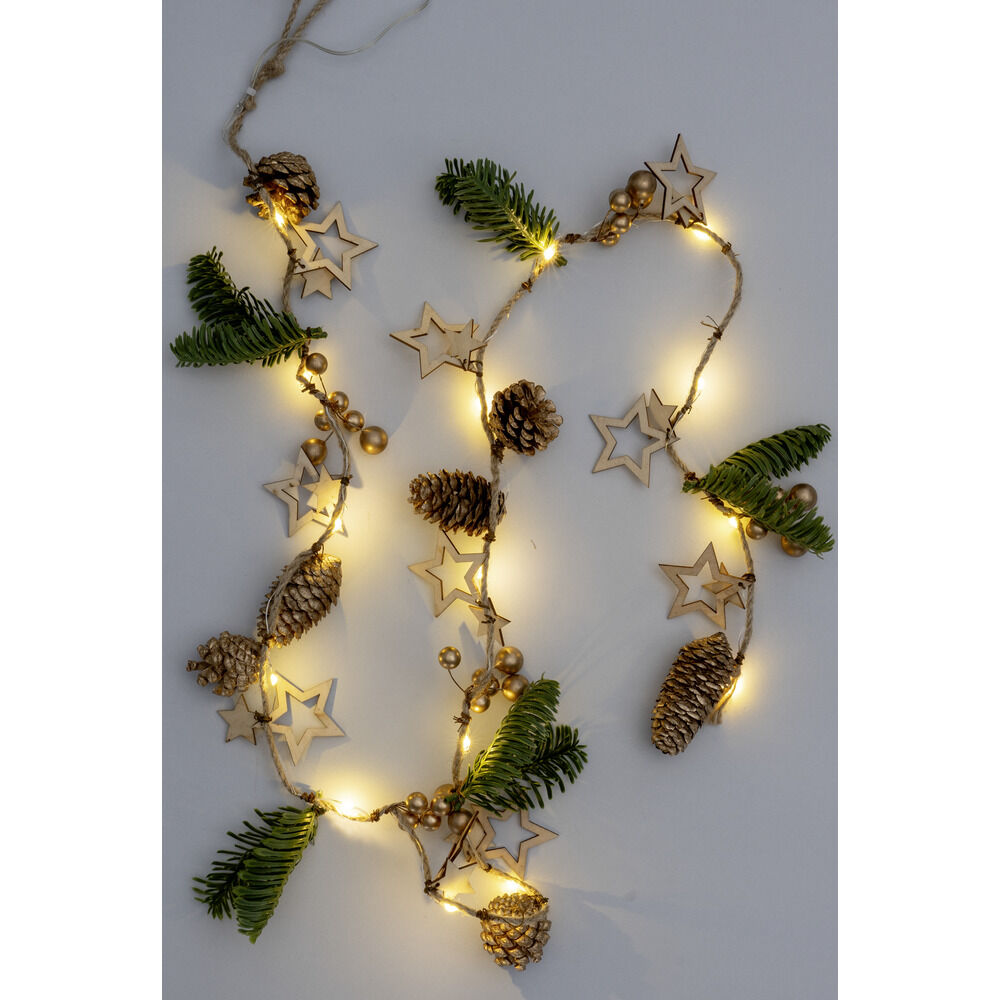 Guirlande Lumineuse intérieure pomme de pin et sapin 15LED 1,4m