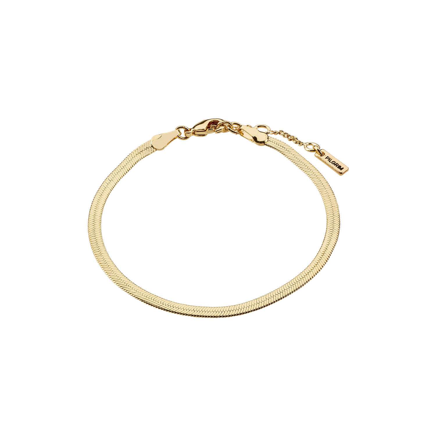 JOANNA Flat Snake Chain Armb&aring;nd, gold plated