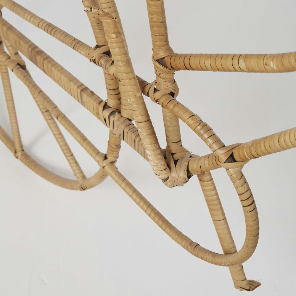 VELICITA - Déco murale vélo en rotin beige 132x84