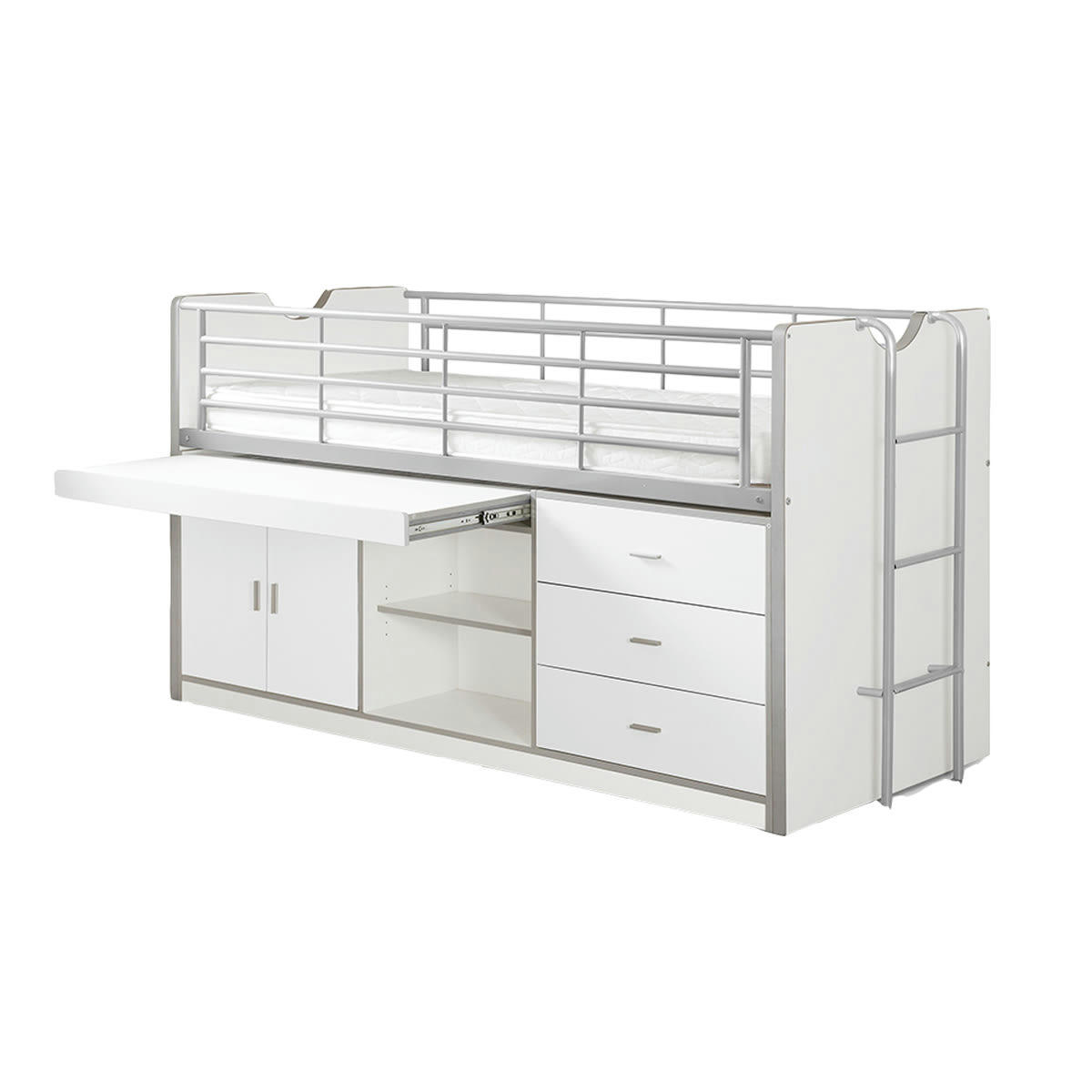 BONNY - Lit combiné 95 90x200 sommier inclus blanc