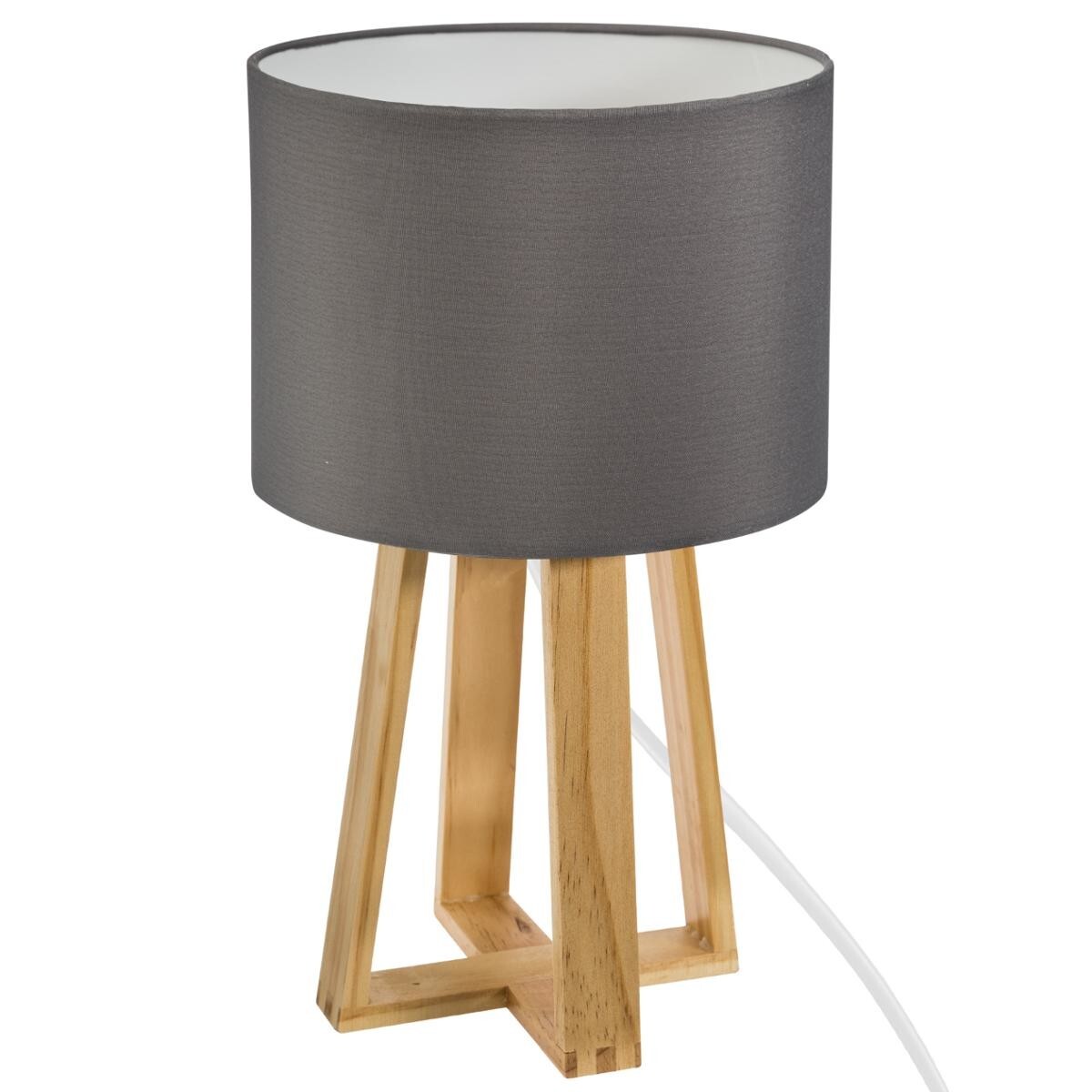 Lamp "Molu", wood Grey, H.35 cm