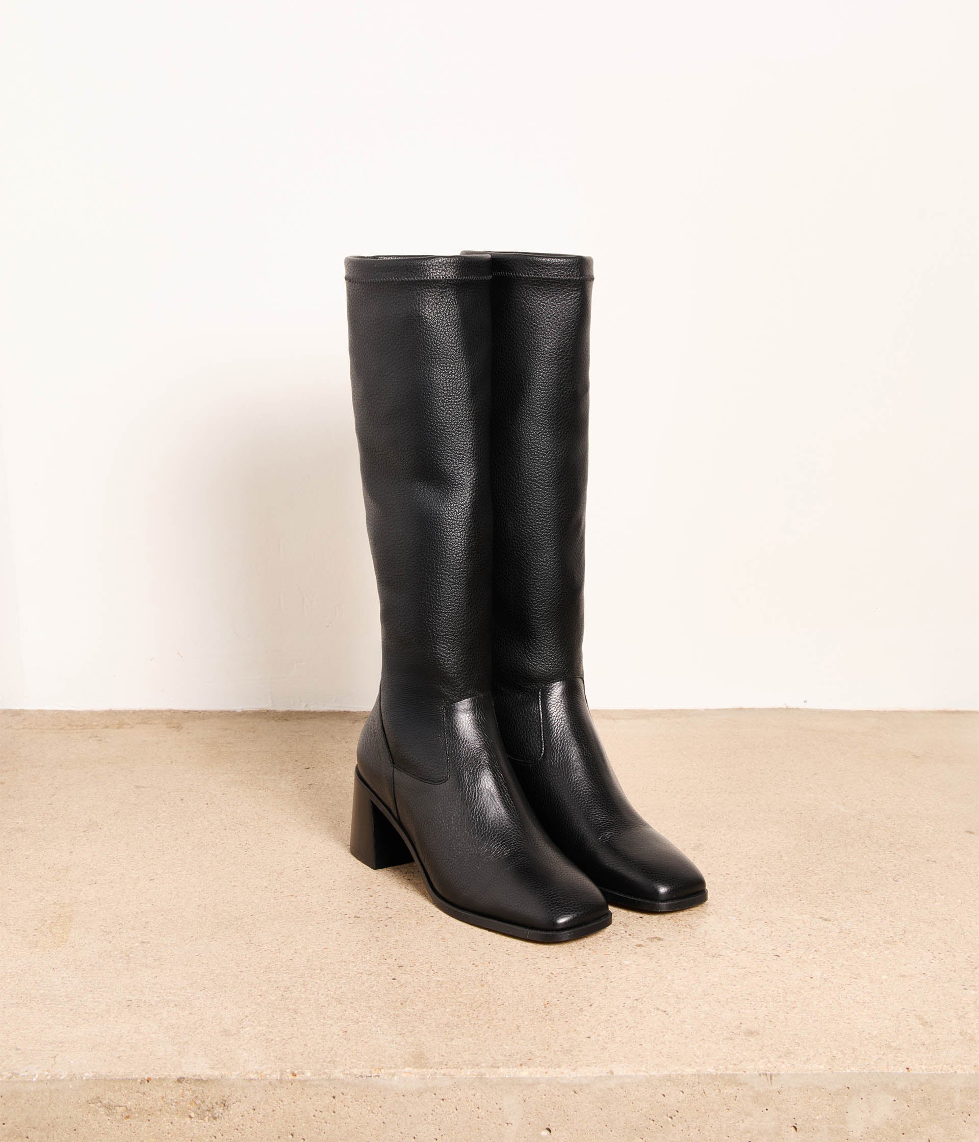 Bottes à talon noires Lilou