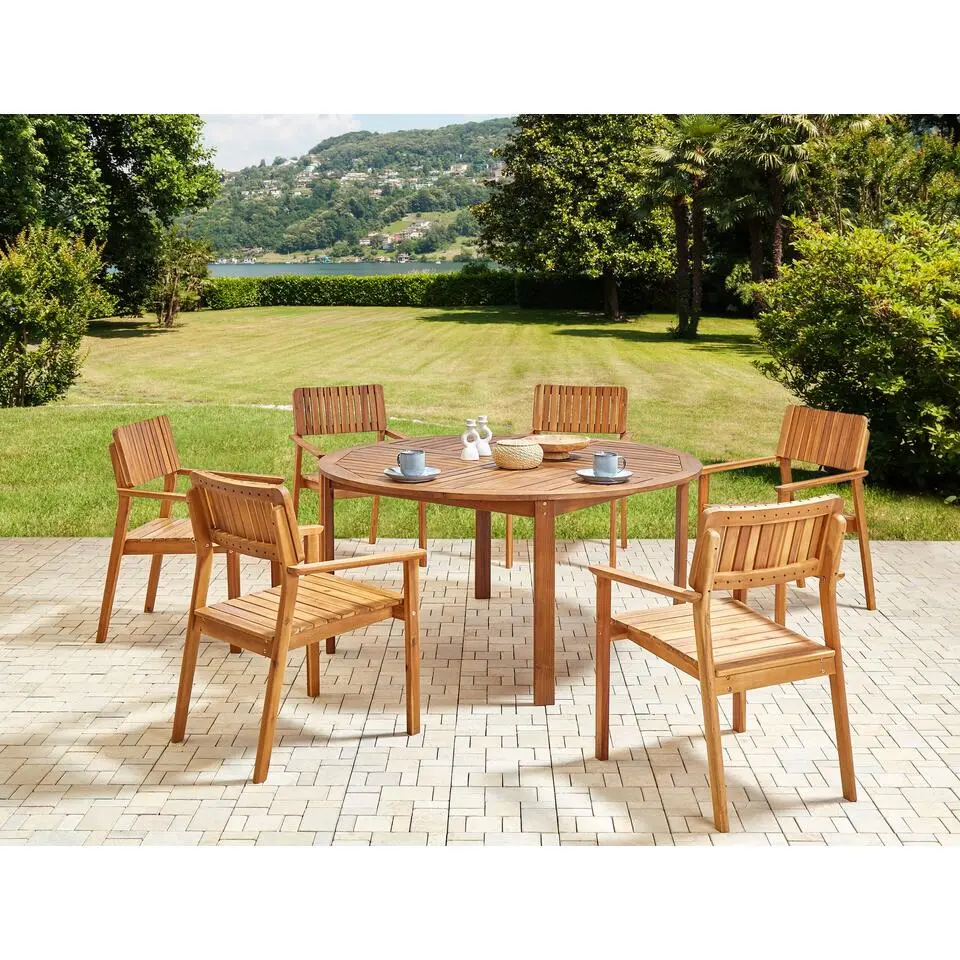 AGELLO/TOLVE - Tuinset voor 6 - Lichthout - Acaciahout