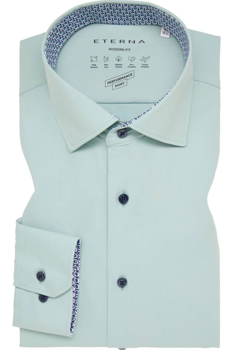 ETERNA Performance Modern Fit Hemd grün, Einfarbig