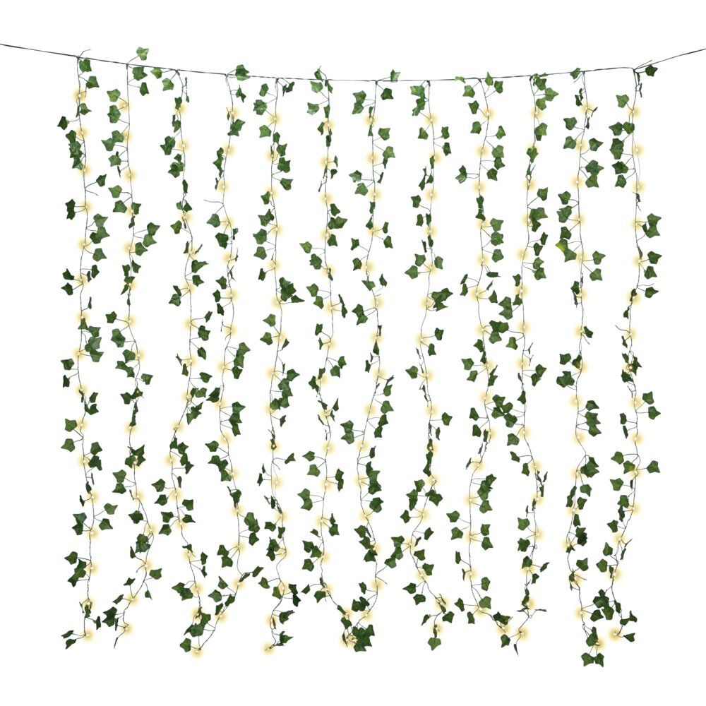 Guirlande extérieure solaire rideau feuillage lière 192LED 150x150cm