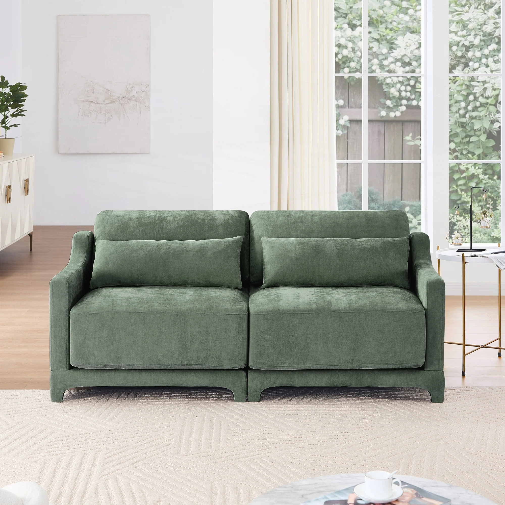 Two seater Chenille Fabric sofa
