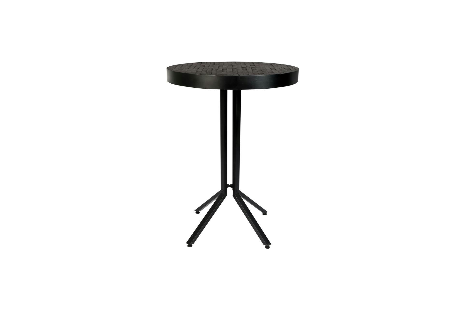 MAZE - Table de bar ronde en bois noir