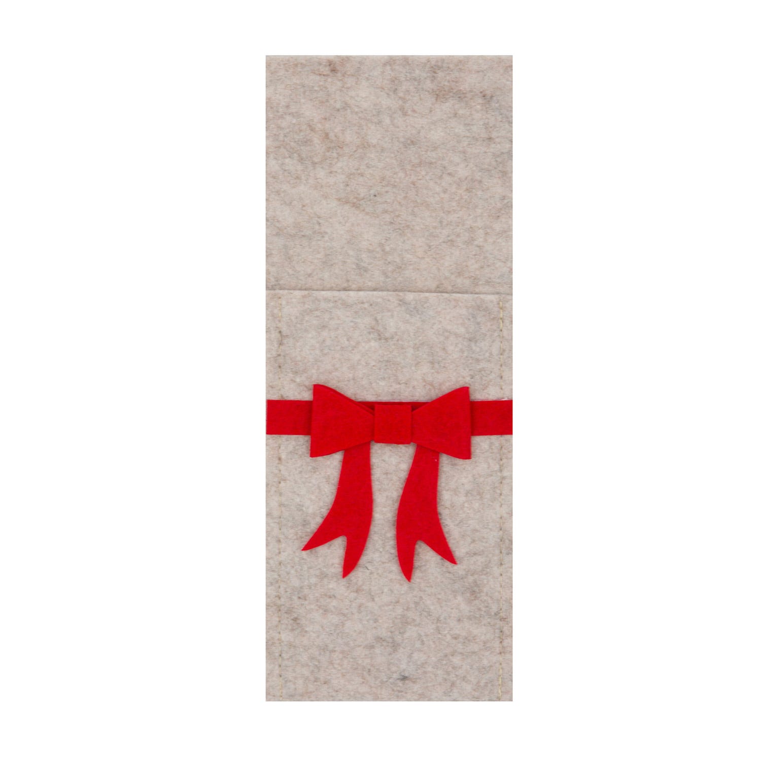 Portaposate fiocco natalizio 25x10 cm pannolenci