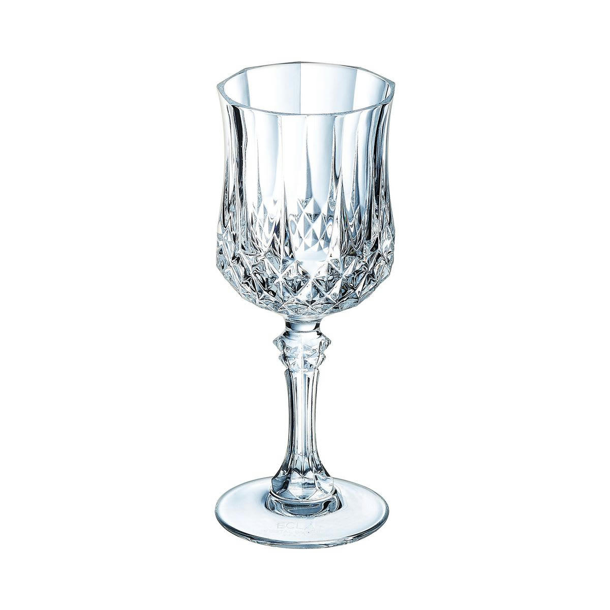 LONGCHAMP - 6 verres à pied 17cl - Verre ultra transparent au design vintage