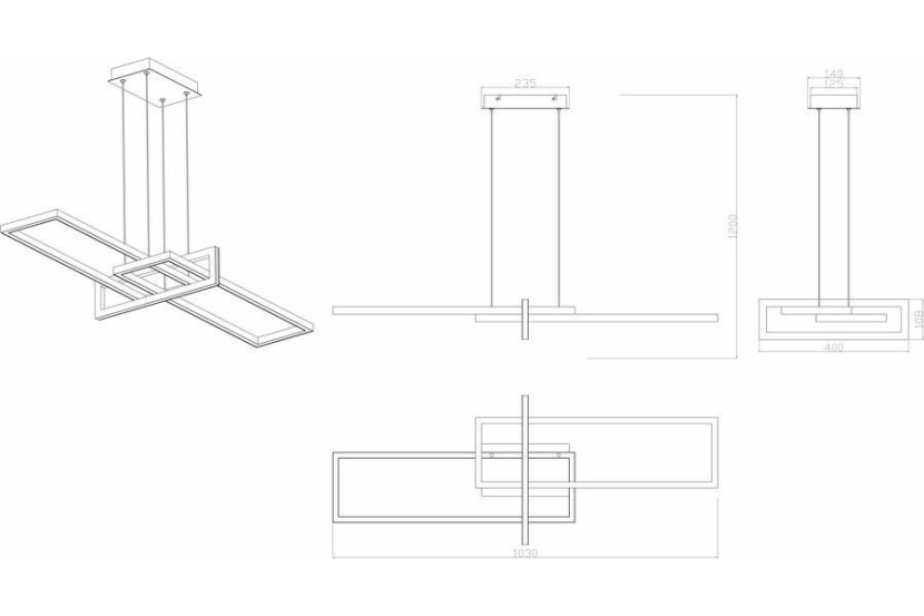 Lampa wisząca Aspen czarno-złota LED 1x36W Odcienie bieli 2880lm Reality