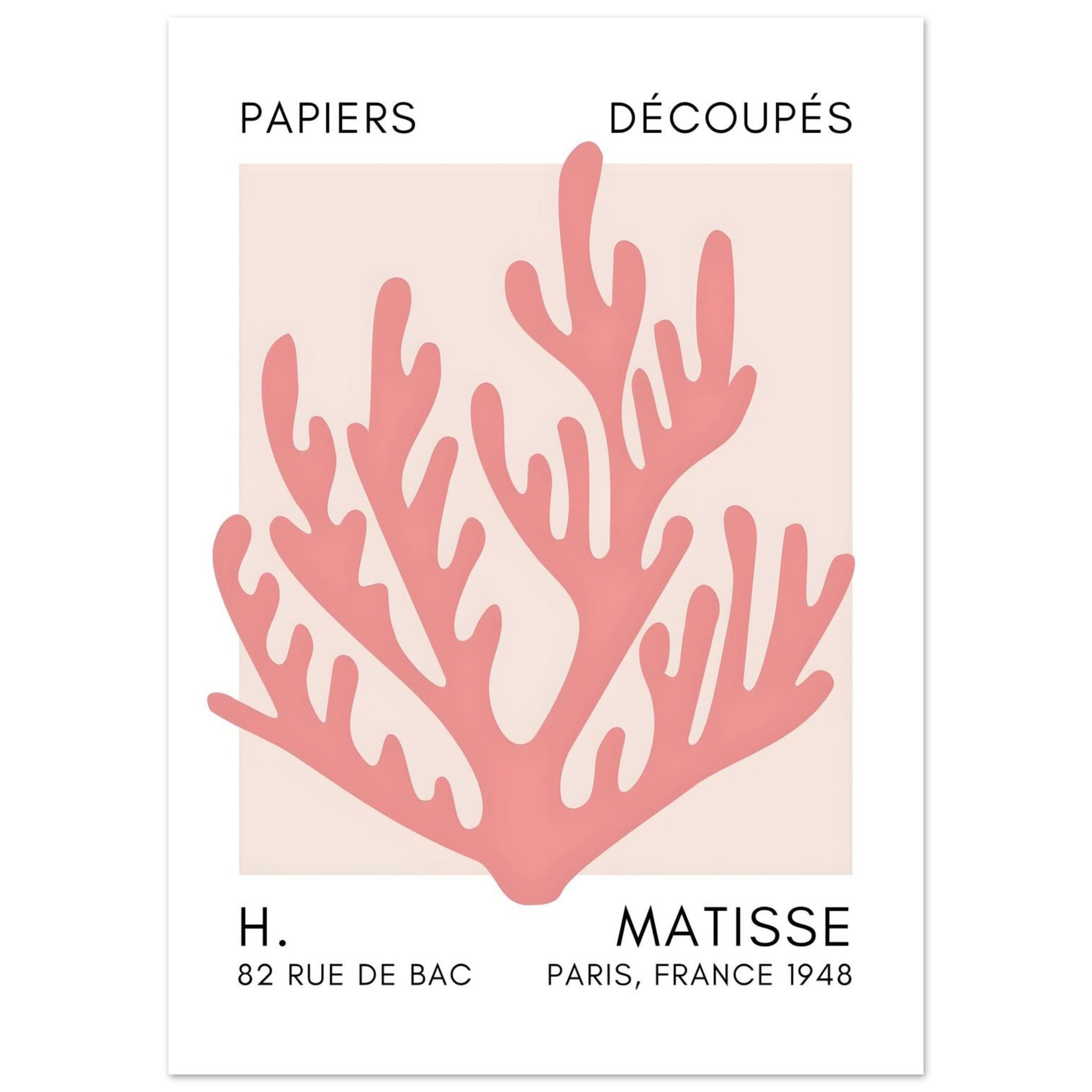 Artfulprints Poster Matisse – Coral harmony taupe  - 50x70 cm - Taupe