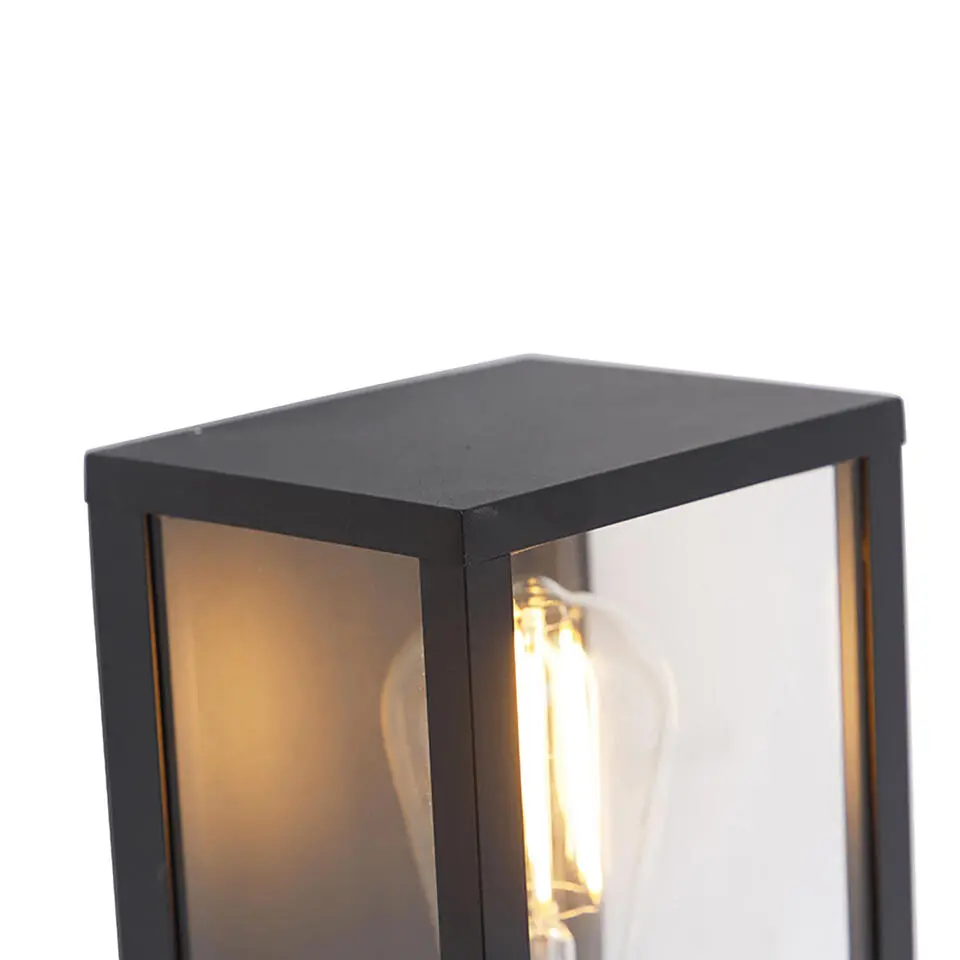 Qazqa wandlamp met glas charlois zwart e27