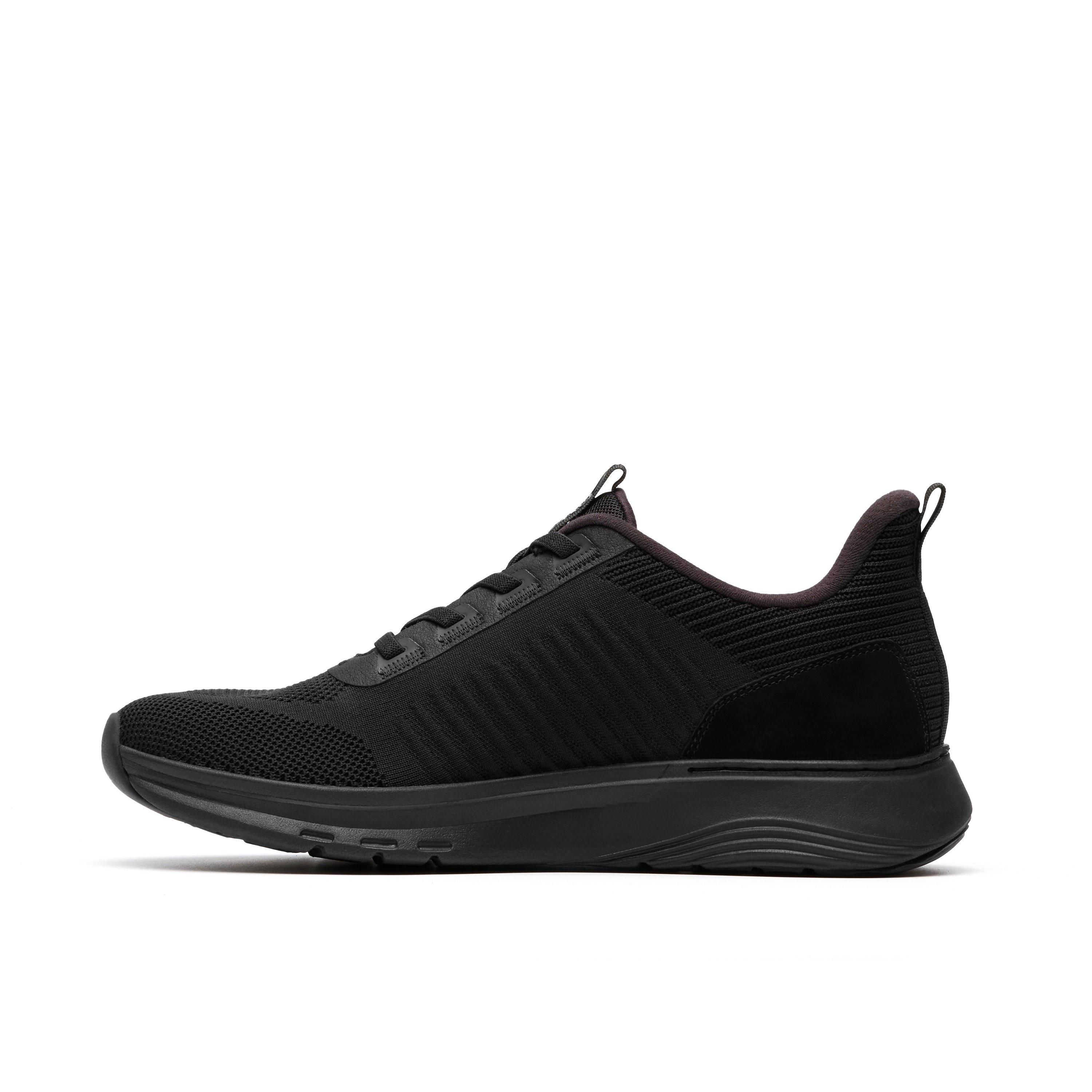 Clarks Motion Trek LT Black Knit Trainers,Lace Up
