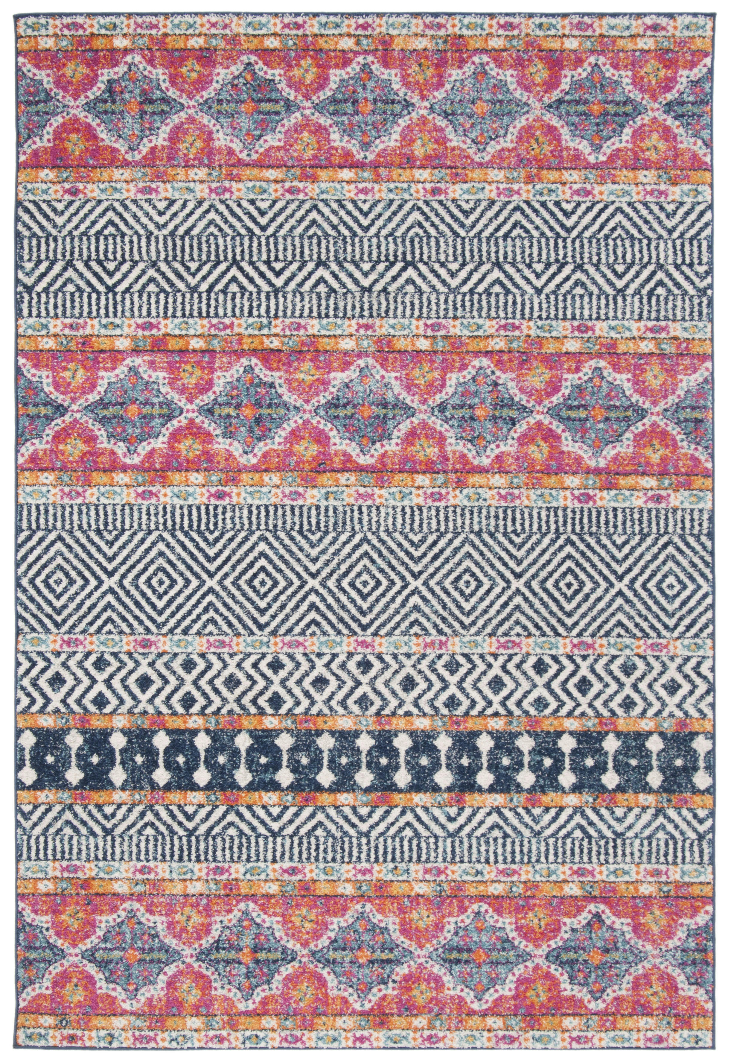 MADISON - Tapis de salon interieur en bleu marine & ivoire, 155 x 229 cm